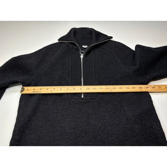 Arket Sweater Womens XS Black Boiled Wool Half Zip High Neck - Picture 6 of 8